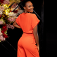 Fanti orange wide leg pants