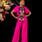 Felicia pink wide leg pants
